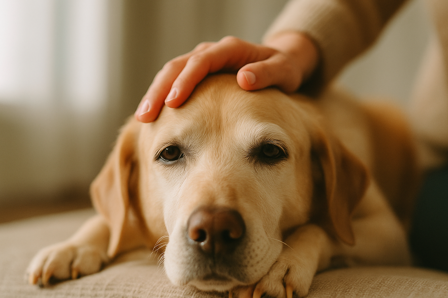 Elderly golden retriever